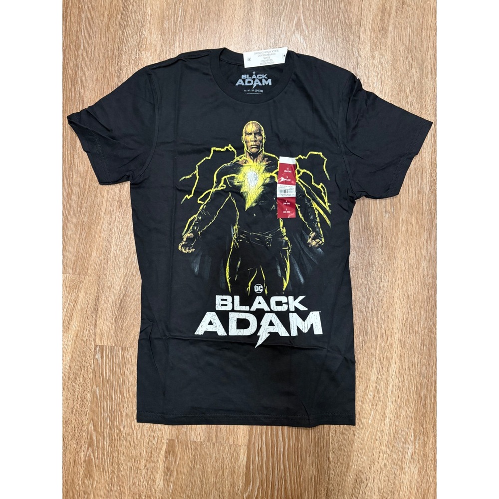 DC Comics Black Adam Movie Graphic T-Shirt Mens Small Black Dwayne Johnson NWT